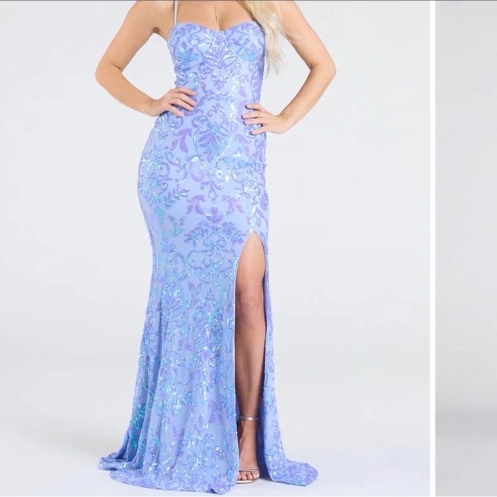 Windsor Strapless Lavender Dress with Slit